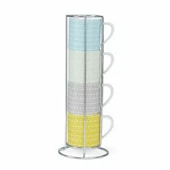 Dunelm Set Of 4 Geo Skandi Stackable Mugs 7 Dunelm Set Of 4 Geo Skandi Stackable Mugs -Dune Room Furniture Shop 1000050491 alt05
