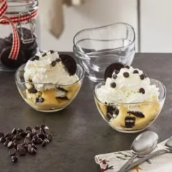 Dunelm Wave Glass Dessert Bowl 5 Dunelm Wave Glass Dessert Bowl -Dune Room Furniture Shop 1000064870 alt01