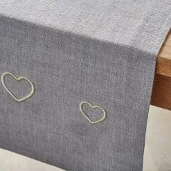 Dunelm Country Hearts Dove Grey Runner -Dune Room Furniture Shop 1000118109 alt01