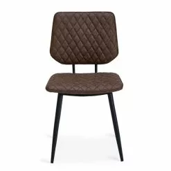 Dunelm Austin Set Of 2 Faux Leather Brown Dining Chairs -Dune Room Furniture Shop 1000147446 alt01