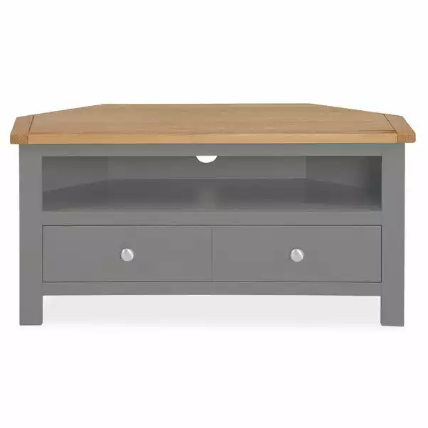 Dunelm Bromley Slate Corner TV Stand 4 Dunelm Bromley Slate Corner TV Stand - Image 2