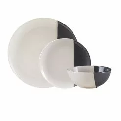 Dunelm Elements Dipped Charcoal 12 Piece Dinner Set 8 Dunelm Elements Dipped Charcoal 12 Piece Dinner Set -Dune Room Furniture Shop 1000157175 alt02