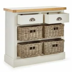 Dunelm Compton Ivory Console Table With Baskets -Dune Room Furniture Shop 1000157740 alt03