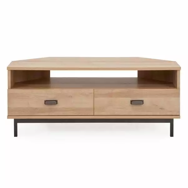 Dunelm Fulton Oak Effect Corner TV Stand 4 Dunelm Fulton Oak Effect Corner TV Stand - Image 2