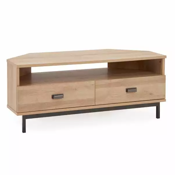 Dunelm Fulton Oak Effect Corner TV Stand 6 Dunelm Fulton Oak Effect Corner TV Stand - Image 4