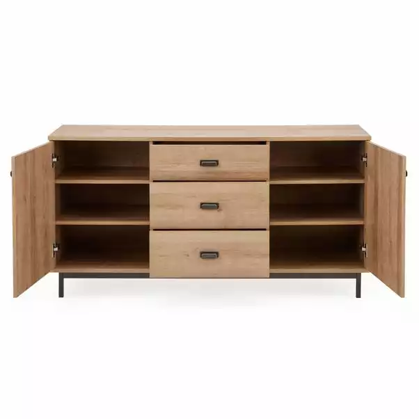 Dunelm Fulton Oak Effect Large Sideboard 5 Dunelm Fulton Oak Effect Large Sideboard - Image 3