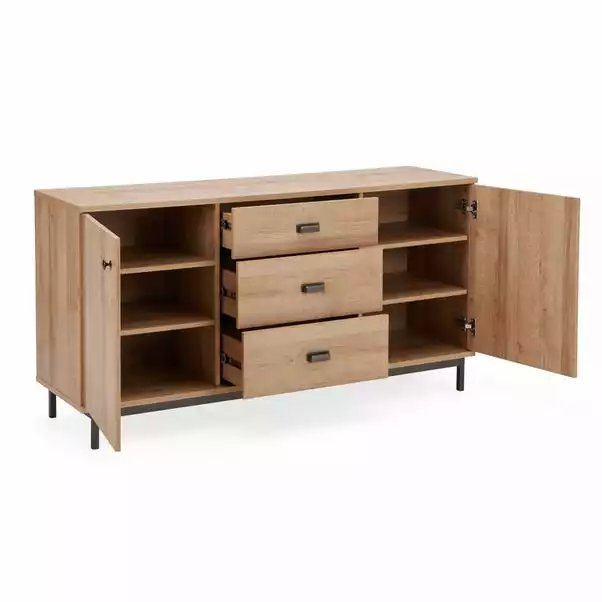 Dunelm Fulton Oak Effect Large Sideboard 7 Dunelm Fulton Oak Effect Large Sideboard - Image 5