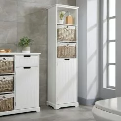 Lloyd Pascal White Willow Tall Cabinet -Dune Room Furniture Shop 1000161857 alt02
