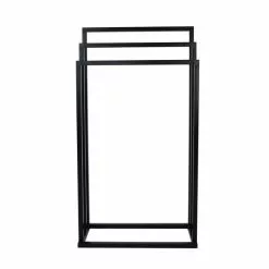 Lloyd Pascal Black 3 Rail Free Standing Towel Holder 9 Lloyd Pascal Black 3 Rail Free Standing Towel Holder -Dune Room Furniture Shop 1000161863 alt03