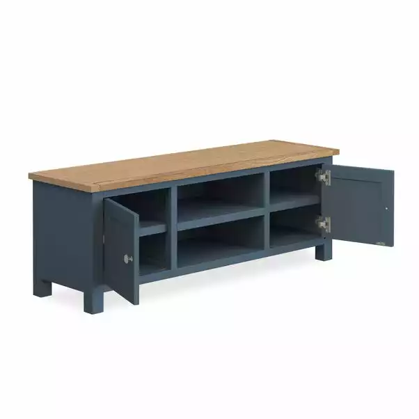Dunelm Bromley Blue Wide TV Stand 6 Dunelm Bromley Blue Wide TV Stand - Image 4