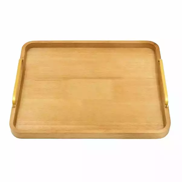 Dunelm Wooden Tray With Handles 4 Dunelm Wooden Tray With Handles - Image 2