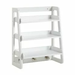 Lloyd Pascal Jasper White Wall Mounted Shelves With Chrome Hooks -Dune Room Furniture Shop 1000182100 alt02