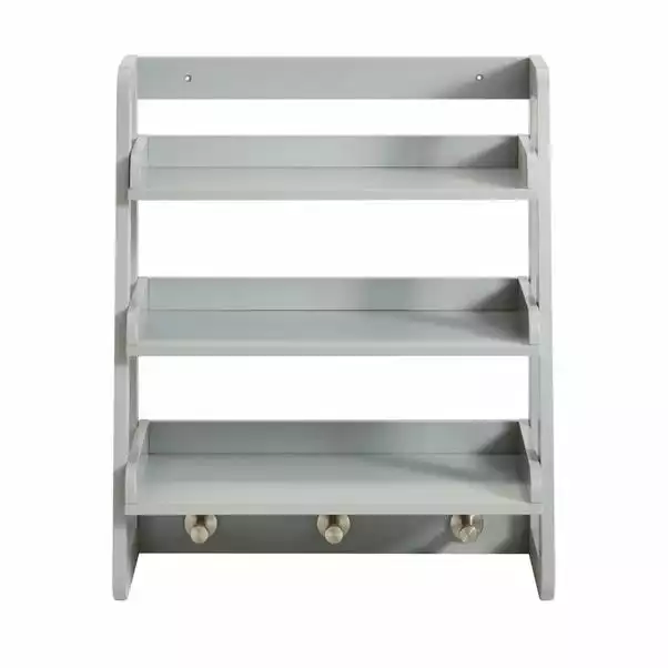 Lloyd Pascal Jasper Grey Wall Mounted Shelves With Chrome Hooks 6 Lloyd Pascal Jasper Grey Wall Mounted Shelves With Chrome Hooks - Image 4