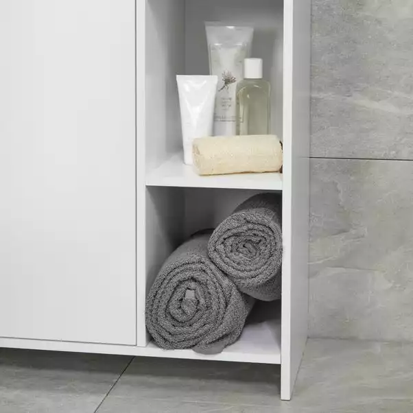 Lloyd Pascal Jaxon White Console Unit With Open Shelves 5 Lloyd Pascal Jaxon White Console Unit With Open Shelves - Image 3