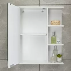 Lloyd Pascal Jaxon White Single Door Wall Cabinet With Open Shelves 10 Lloyd Pascal Jaxon White Single Door Wall Cabinet With Open Shelves -Dune Room Furniture Shop 1000182104 alt02