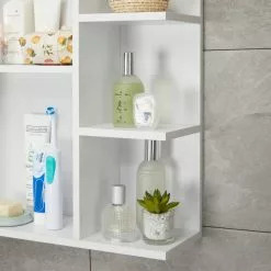 Lloyd Pascal Jaxon White Single Door Wall Cabinet With Open Shelves 11 Lloyd Pascal Jaxon White Single Door Wall Cabinet With Open Shelves -Dune Room Furniture Shop 1000182104 alt03