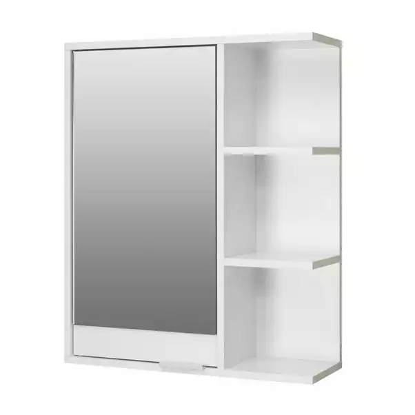 Lloyd Pascal Jaxon White Single Door Wall Cabinet With Open Shelves 8 Lloyd Pascal Jaxon White Single Door Wall Cabinet With Open Shelves - Image 6