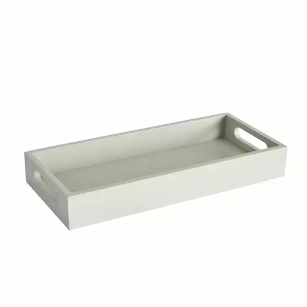 Dunelm Long And Thin Painted Wooden Tray Grey 4 Dunelm Long And Thin Painted Wooden Tray Grey - Image 2