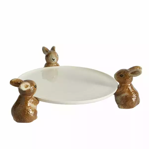 Dunelm Homestead Rabbit Cake Plate 4 Dunelm Homestead Rabbit Cake Plate - Image 2