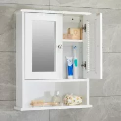 Lloyd Pascal Palermo Cane White Wall Mirror Cabinet -Dune Room Furniture Shop 1000185508 alt01
