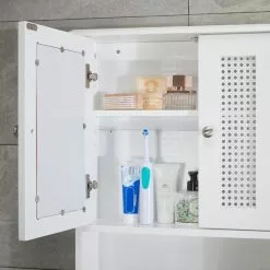 Lloyd Pascal Palermo Cane White Wall Mirror Cabinet -Dune Room Furniture Shop 1000185508 alt03