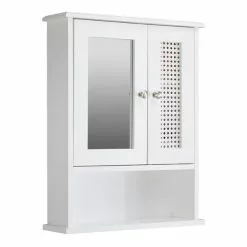 Lloyd Pascal Palermo Cane White Wall Mirror Cabinet -Dune Room Furniture Shop 1000185508 alt05