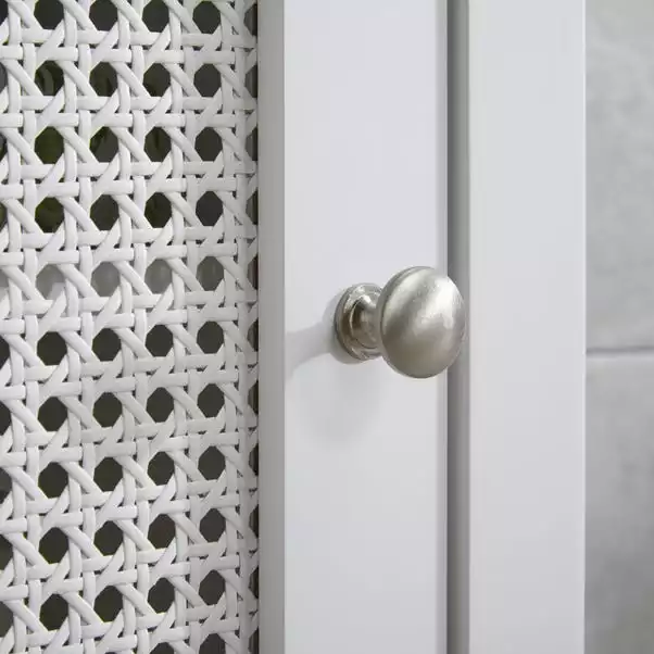 Lloyd Pascal Palermo Cane White Single Door Cabinet 6 Lloyd Pascal Palermo Cane White Single Door Cabinet - Image 4