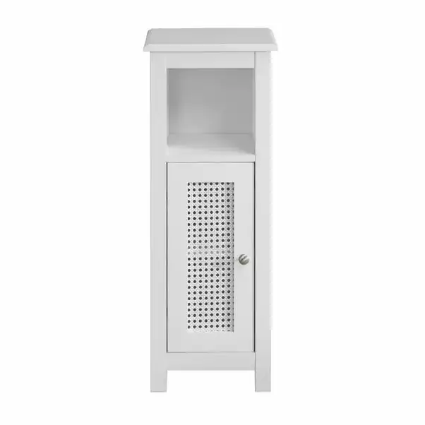 Lloyd Pascal Palermo Cane White Single Door Cabinet 7 Lloyd Pascal Palermo Cane White Single Door Cabinet - Image 5