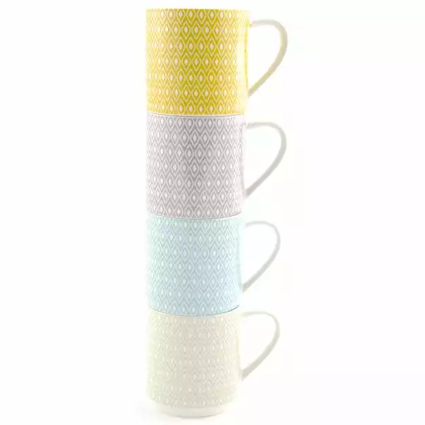 Dunelm Set Of 4 Geo Skandi Stackable Mugs 3 Dunelm Set Of 4 Geo Skandi Stackable Mugs