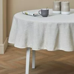 Dunelm Polylinen Round Tablecloth