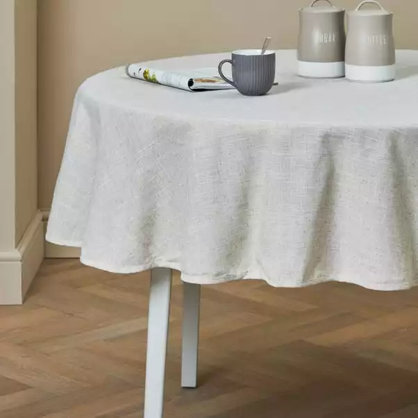 Dunelm Polylinen Round Tablecloth 3 Dunelm Polylinen Round Tablecloth