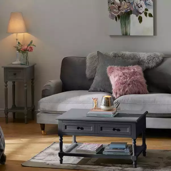 Dunelm Lucy Cane Grey Telephone Table 5 Dunelm Lucy Cane Grey Telephone Table - Image 3