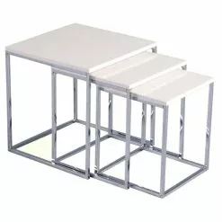 Seconique Charisma White High Gloss Nest Of Tables