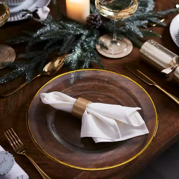 Dunelm Gold Rim Glass Charger Plate 3 Dunelm Gold Rim Glass Charger Plate