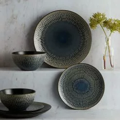 Dunelm Zen Reactive Glaze 12 Piece Dinner Set