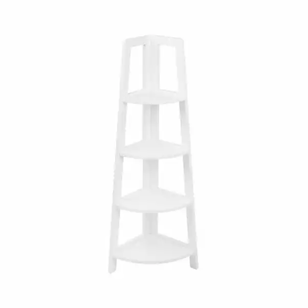 Lloyd Pascal White 4 Tier Corner Shelving Unit 3 Lloyd Pascal White 4 Tier Corner Shelving Unit