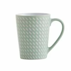 Dunelm Set Of 4 Mint Green Dash Mugs