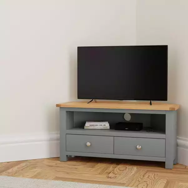 Dunelm Bromley Slate Corner TV Stand 3 Dunelm Bromley Slate Corner TV Stand
