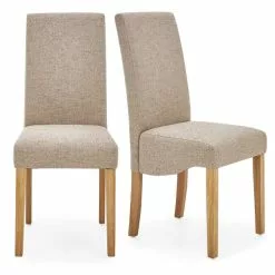Dunelm Ethan Set Of 2 Dining Chairs Natural Boucle -Dune Room Furniture Shop 30662742 alt01