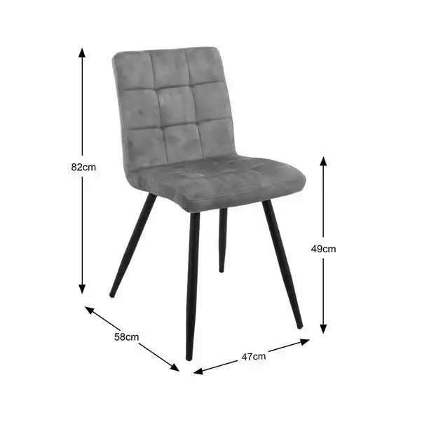 Dunelm Porter Set Of 2 Dining Chairs Grey Microsuede 4 Dunelm Porter Set Of 2 Dining Chairs Grey Microsuede - Image 2