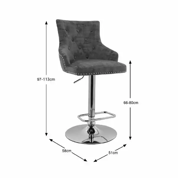 Dunelm Selena Distressed Velvet Bar Stool 8 Dunelm Selena Distressed Velvet Bar Stool - Image 6