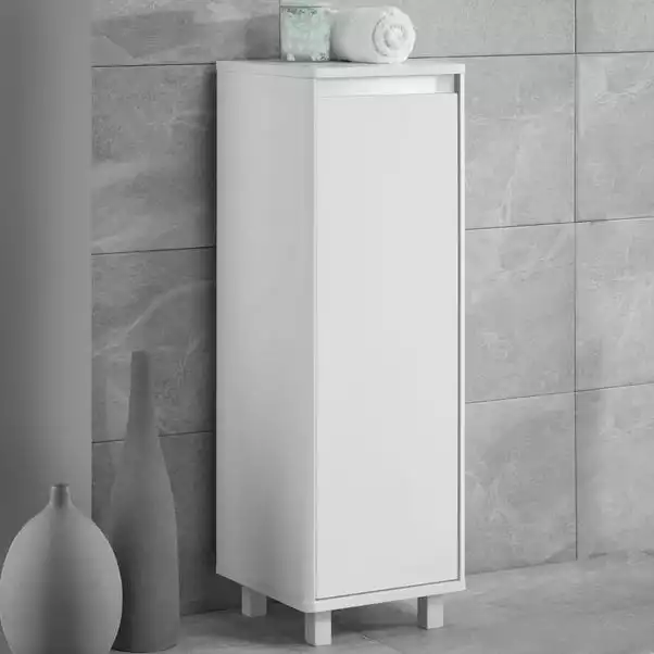 Lloyd Pascal Vienna White Single Door Floor Cabinet With Reversible 4 In 1 Colour Bar 4 Lloyd Pascal Vienna White Single Door Floor Cabinet With Reversible 4 In 1 Colour Bar - Image 2