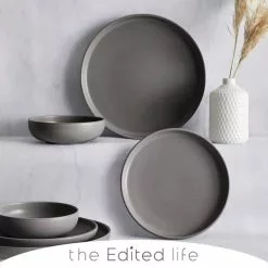 The Edited Life Urban Charcoal 12 Piece Dinner Set
