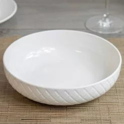 Dunelm Quilted White Porcelain Pasta Bowl