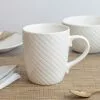 Dunelm White Quilted Mug 2 Dunelm White Quilted Mug -Dune Room Furniture Shop 30718223
