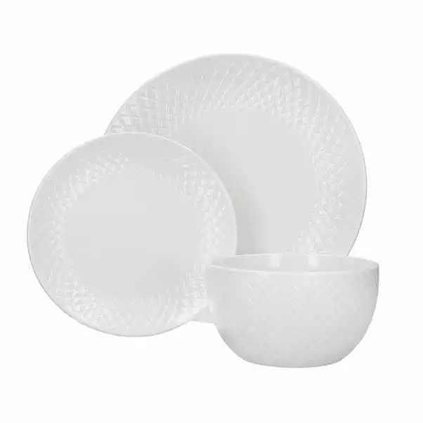 Dunelm Quilted White 12 Piece Dinner Set 3 Dunelm Quilted White 12 Piece Dinner Set