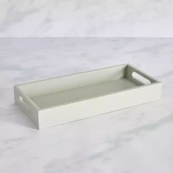 Dunelm Long And Thin Painted Wooden Tray Grey 3 Dunelm Long And Thin Painted Wooden Tray Grey