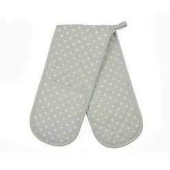 Dunelm Grey Dottie Double Oven Gloves