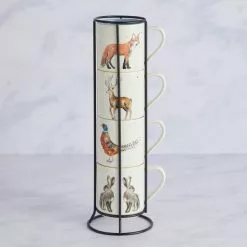 Dunelm Set Of 4 Woodland Stackable Mugs 10 Dunelm Set Of 4 Woodland Stackable Mugs -Dune Room Furniture Shop 30730083 alt02