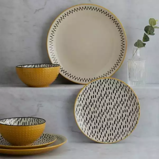 Dunelm Global Ochre 12 Piece Dinner Set 3 Dunelm Global Ochre 12 Piece Dinner Set